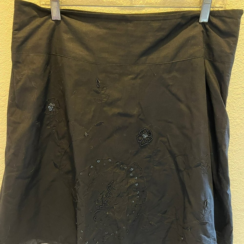 Black skirt with embroidery and beading size 12